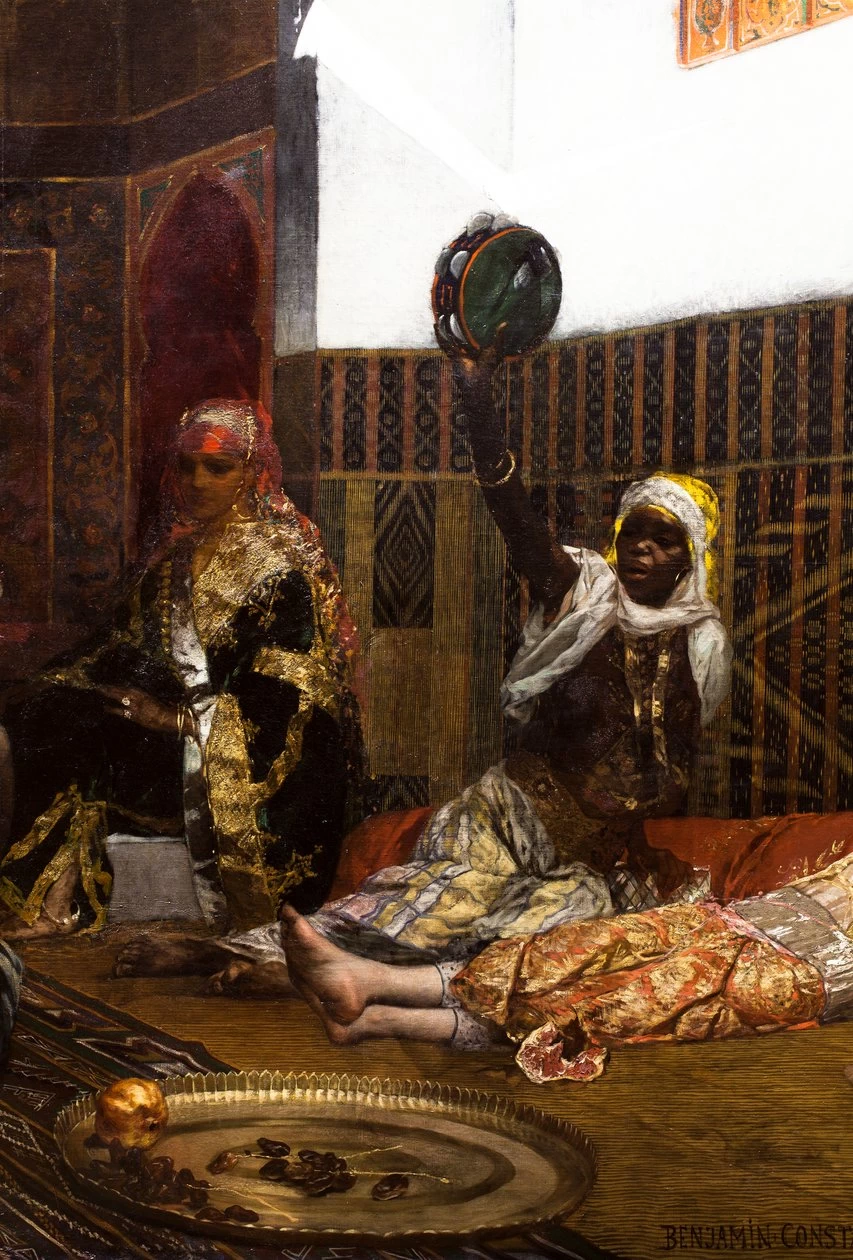 Jean - Joseph Benjamin, Constant, Interno di harem in Marocco, Palais des Beaux, Arts de Lille, dettaglio 2